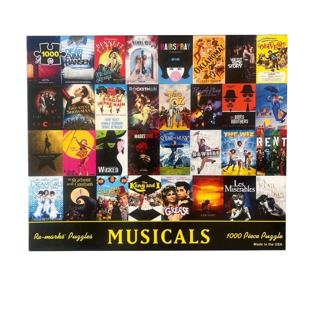Re-marks Musicals 1000 Piece Jigsaw Puzzle Broadway Movie Posters Collage USA